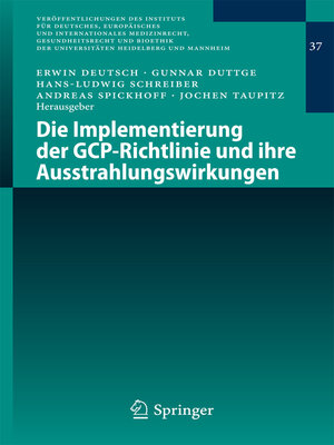 cover image of Die Implementierung der GCP-Richtlinie und ihre Ausstrahlungswirkungen
